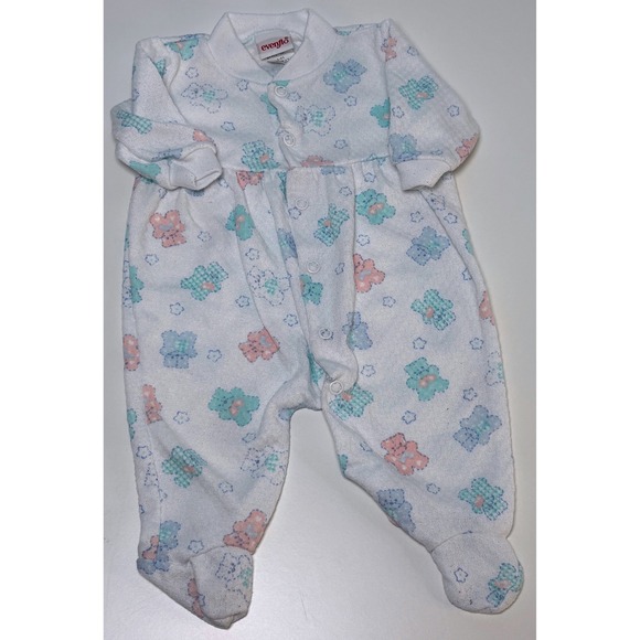 Evenflo 3-6m Montgomery Ward Tiny Tots Vintage Baby Clothes Bundle Blue White - Picture 2 of 13
